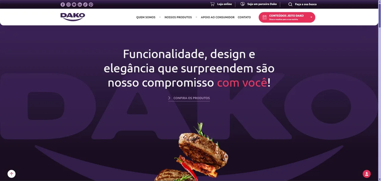 Prévia do site Dako