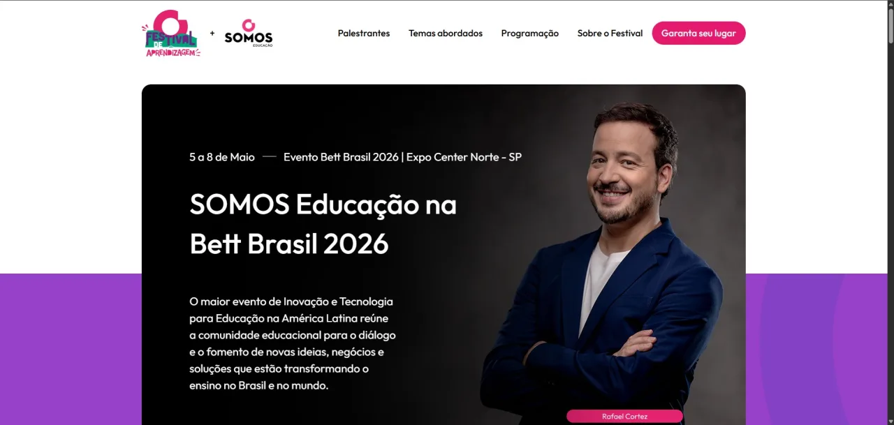 Prévia do site Festival de Aprendizagem | SOMOS Educação