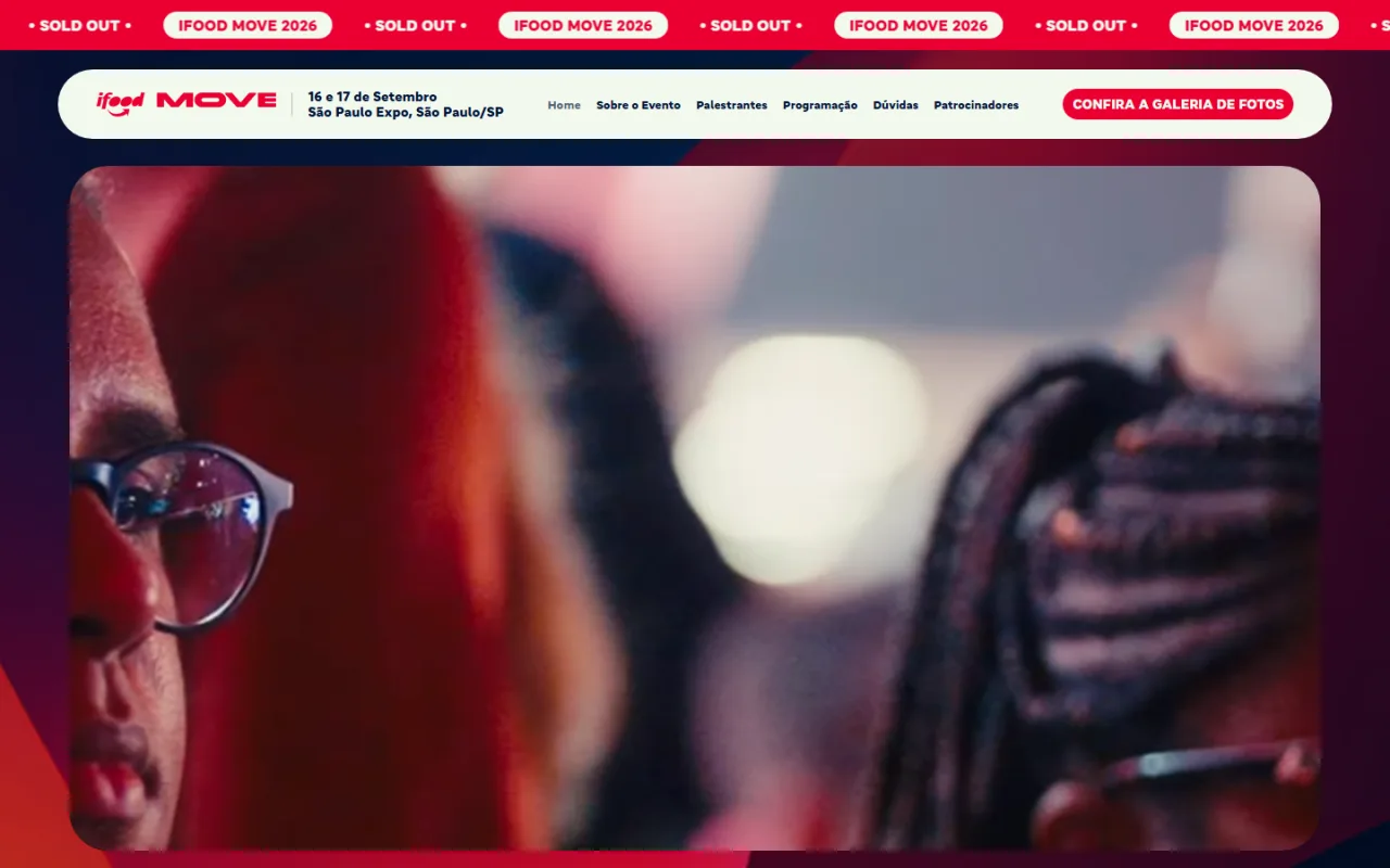 Prévia do site iFood Move 2026