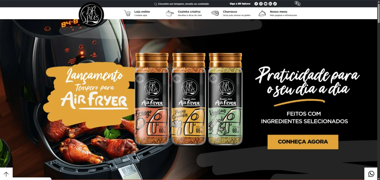Prévia do site BR Spices
