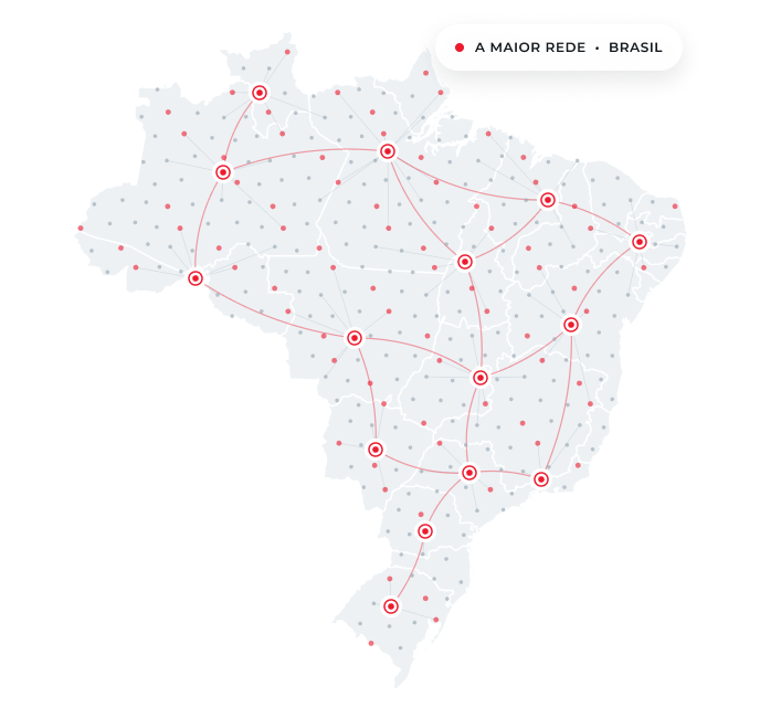 Mapa da rede afiliada Carglass no Brasil