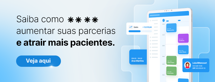 Dica sobre como aumentar parcerias e atrair mais pacientes com botão "Veja aqui".